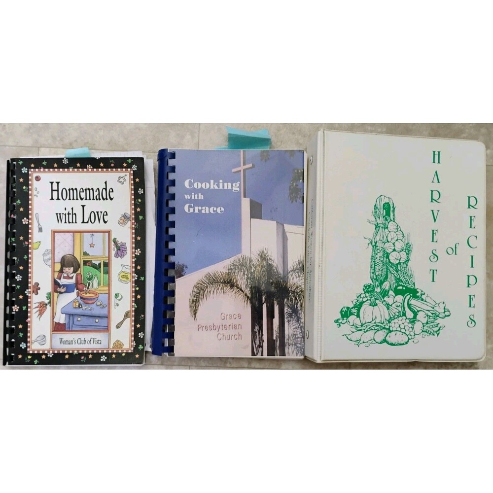 Lot 3 Vintage CA Community Cookbooks 87-03 Coachella Dates Vista w/ Extra Recipe